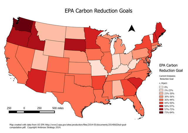 EPA Carbon Reduction Goals by State