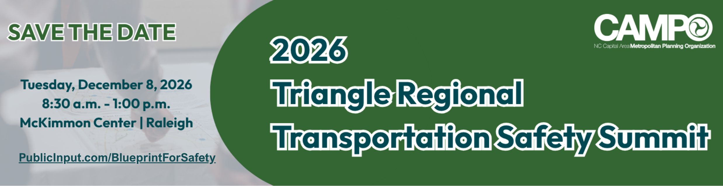 The 2026 Triangle Regional Safety Summit will be held at the McKimmon Center in Raleigh on Tuesday, December 8th from 8:30am to 1:00pm.