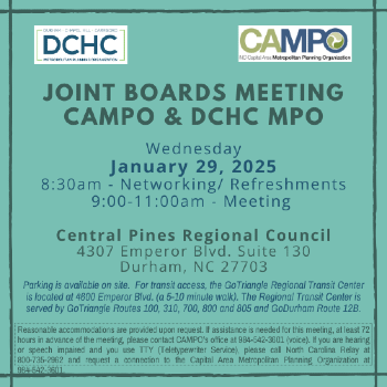 flyer for joint board meeting on jan. 29 2025 at central pines