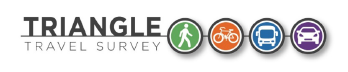 Travel survey logo with rail, car, bicycle icons