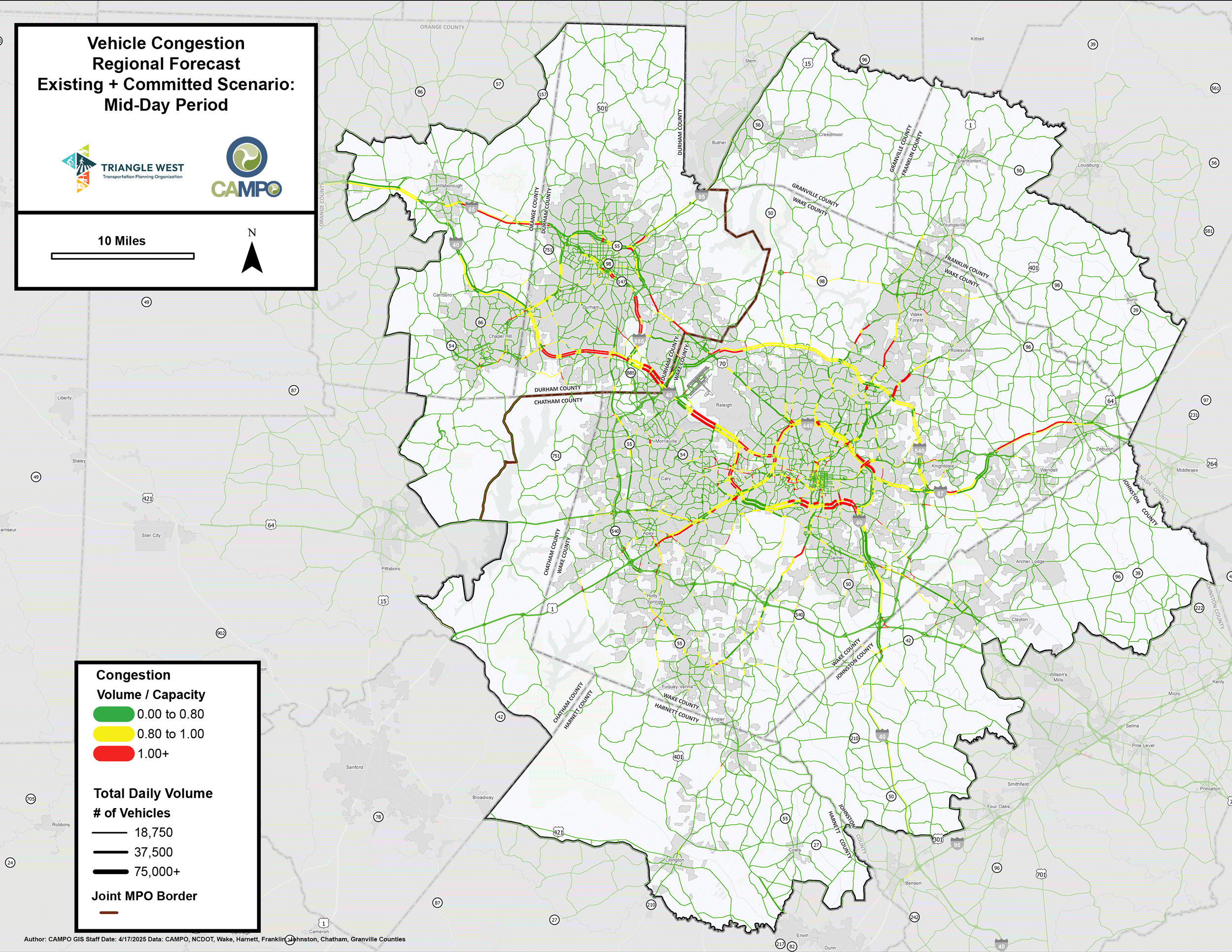 2055 Roadways Congestion Forecast