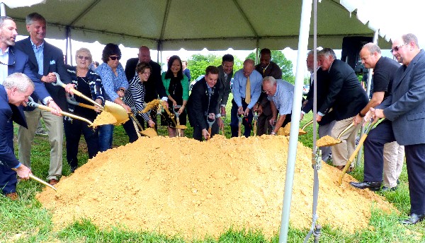 Catawba County Commissioners, City of Hickory Council Members, and others break ground at the new Trivium Corporate Center, a 270-acre Class A business park.