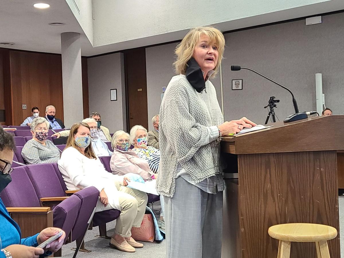 Kathy Scheller of MetroNet describes the company's plan to offer internet services in Hickory at the Hickory City Council meeting on Tuesday.  Photo by Kevin Griffin, Hickory Daily Record
