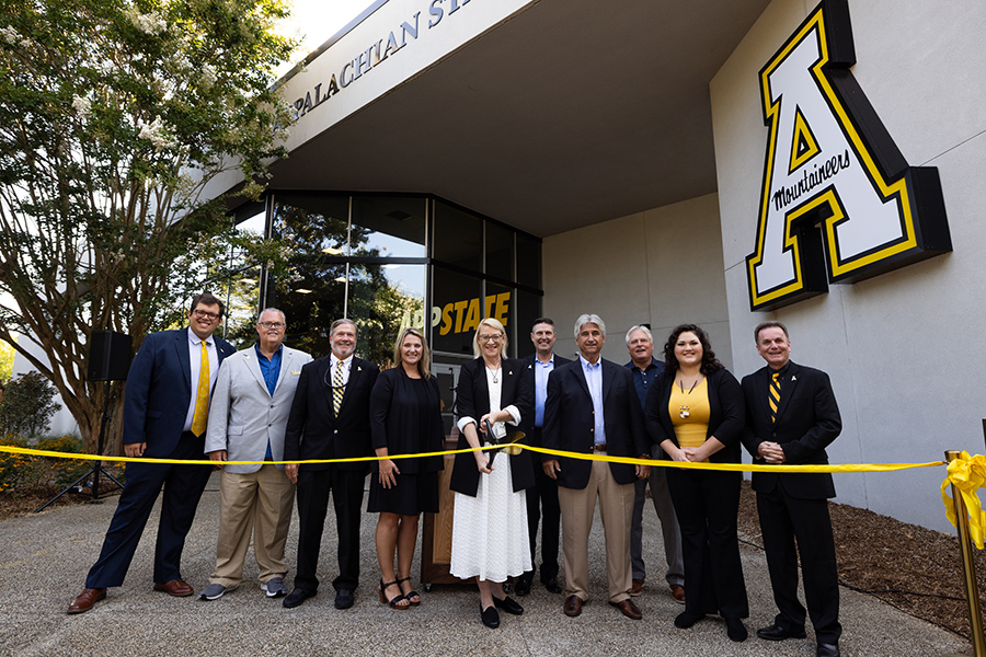 Appalachian State University Chancellor Sheri Everts cuts the ribbon to officially open Appalachian State University's Hickory Campus.