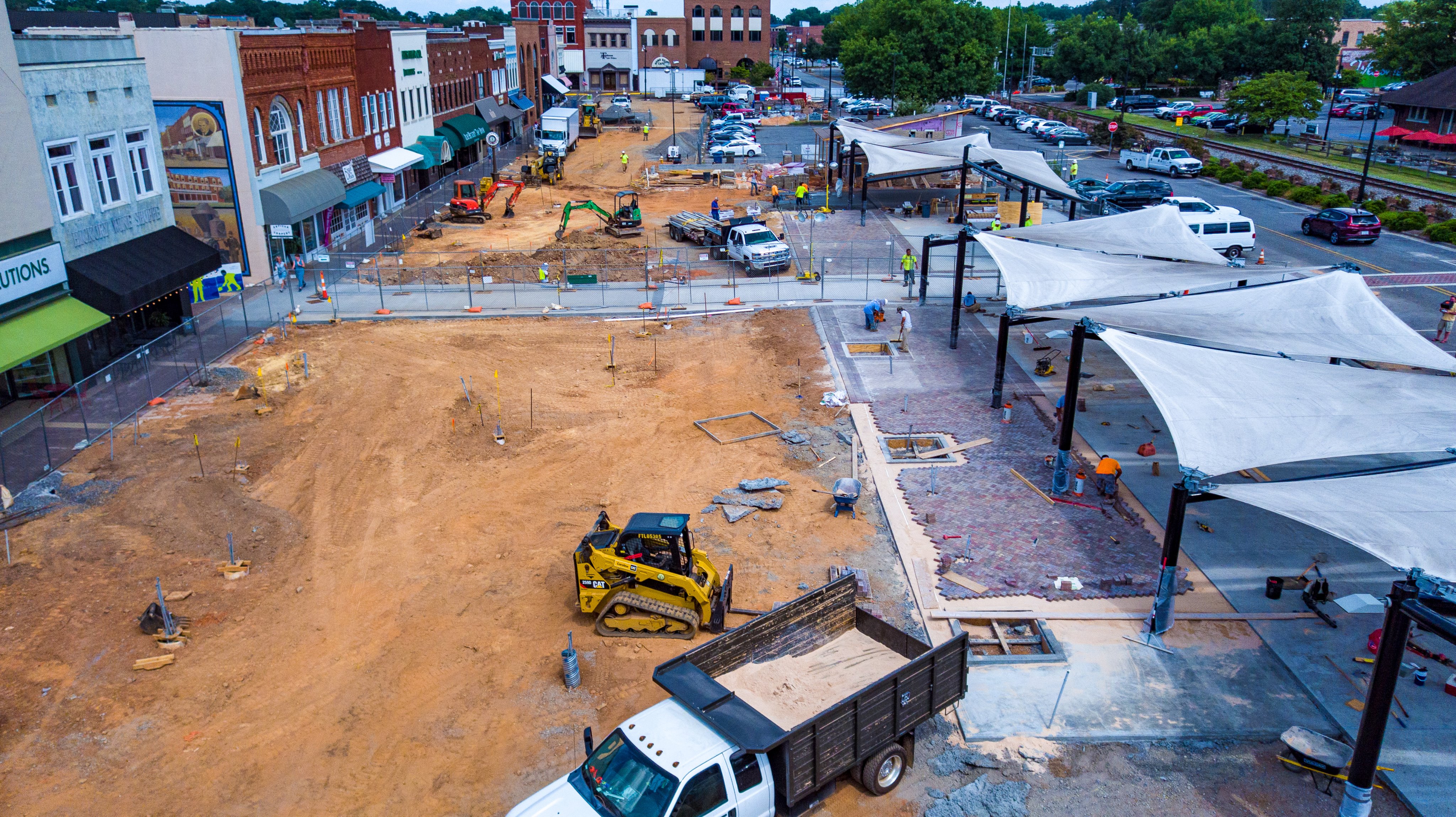 The remake of the Union Square area of the City Walk downtown corridor under construction is designed to maintain the historic feel while emphasizing storefront visibility, a defined center path connector across the lawn, improved lighting and outdoor seating.