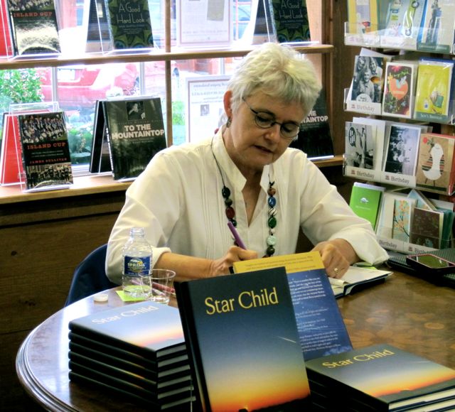 Kay Signing books at Bunch of Grapes Bookstore in Martha's Vineyard