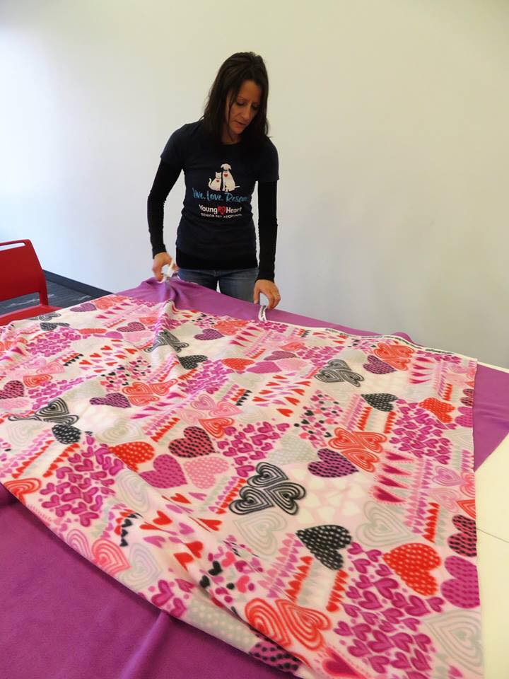 Our Volunteers Making Blankets for LiveLikeRoo Young At Heart